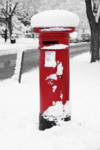 post box snow festive letter