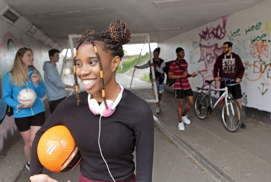 Youth under tunnel