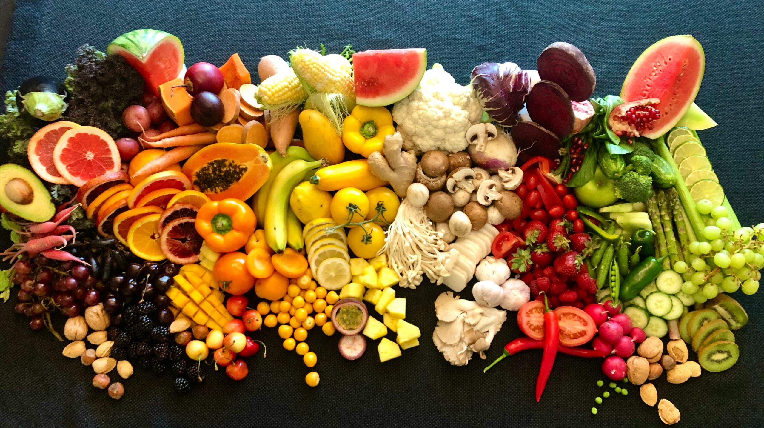 Selection of fibre-rich foods